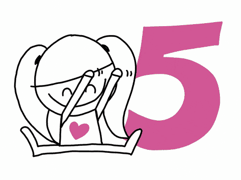 Dancing girl with number 5